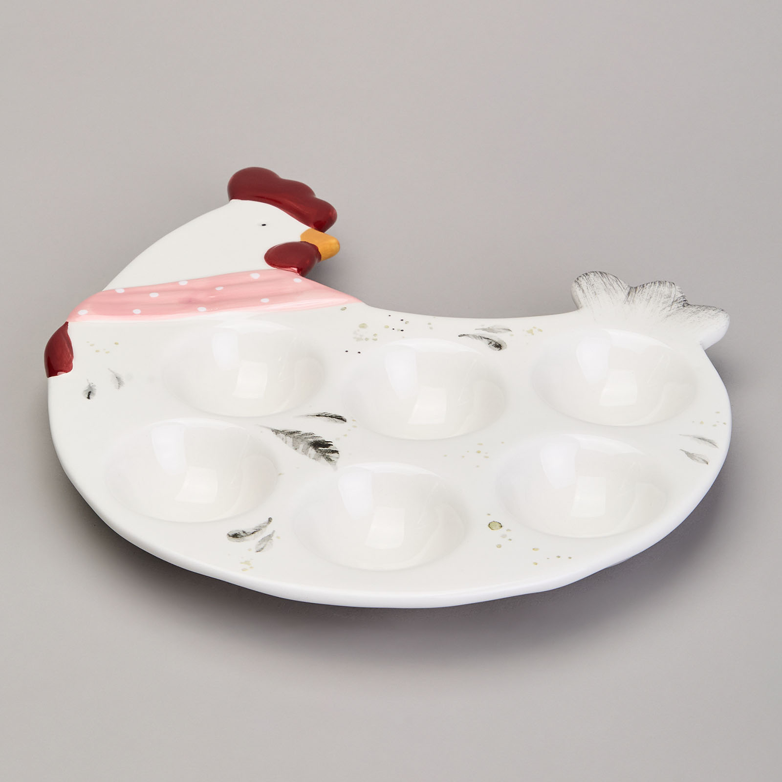 БЛЮДО НА 6 ЯИЦ LEFARD, FUNNY HENS, В ФОРМЕ КУРОЧКИ 24, 3*22*3 СМ, КОР=24ШТ.