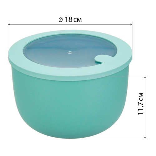 Миска герметичная 2.1 л IDEA НЕО М 1326, с клапаном для СВЧ, фисташковая