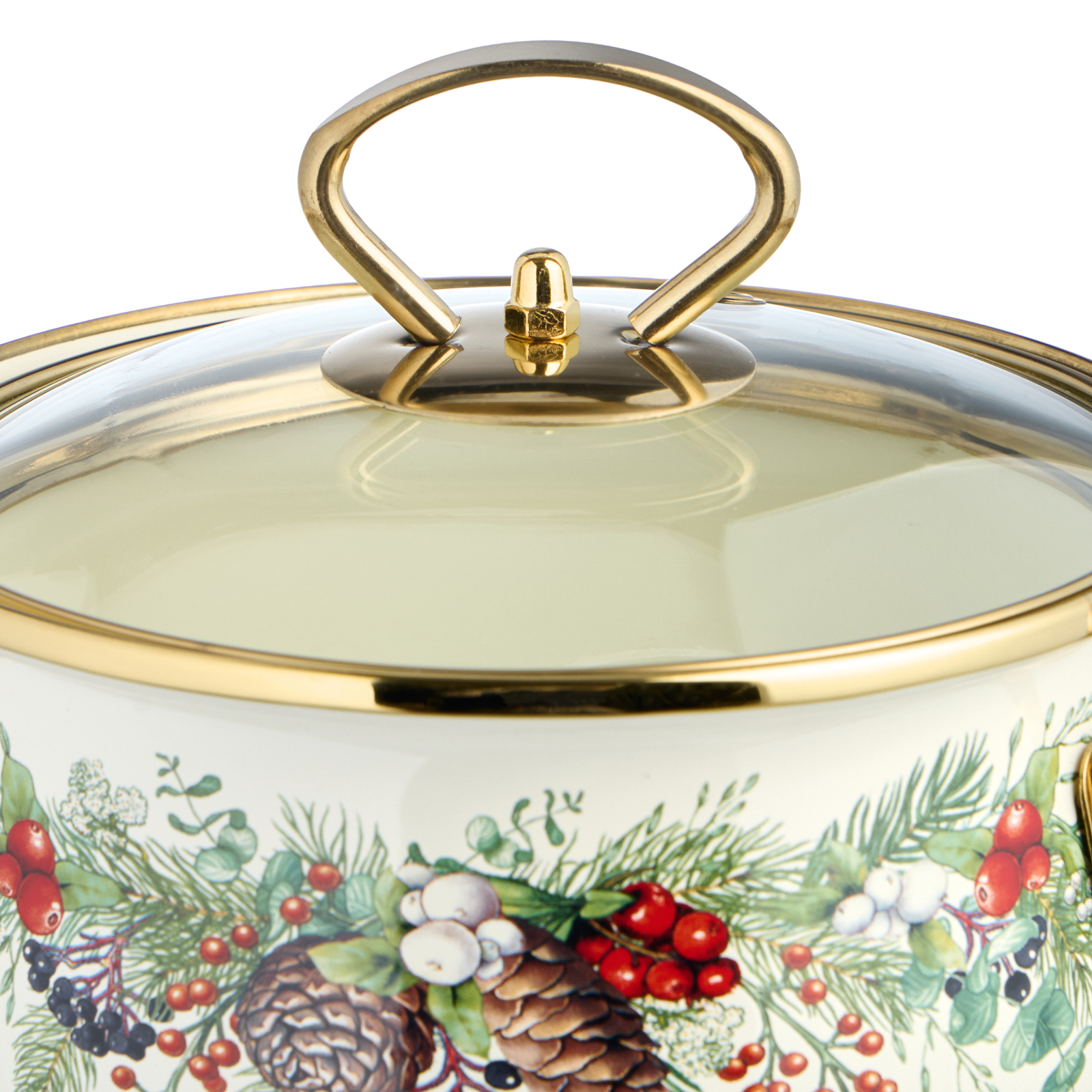 КАСТРЮЛЯ ЭМАЛИРОВАННАЯ AGNESS СО СТЕКЛЯННОЙ КРЫШКОЙ СЕРИЯ, CELEBRATION,  1.5 Л, 16*10 СМ