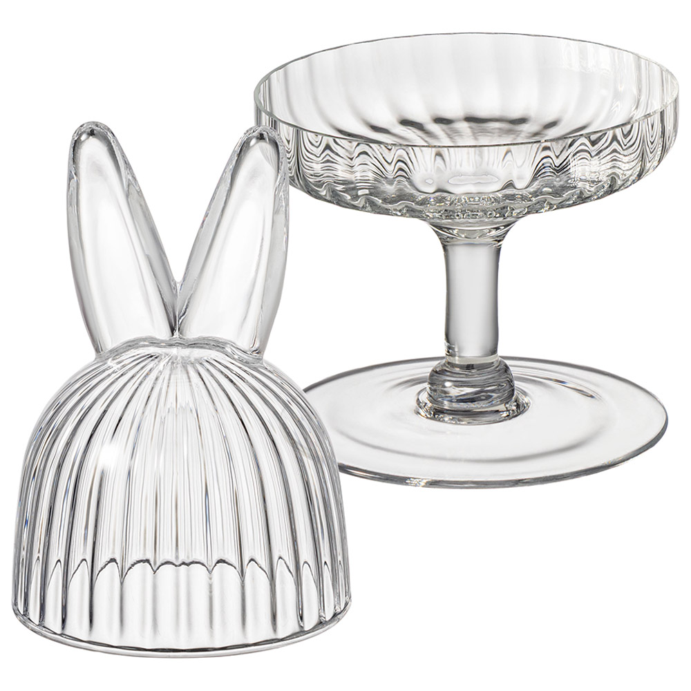 БЛЮДО НА НОЖКЕ С КРЫШКОЙ, RABBIT FAMILY, 12*12*23, 5 СМ