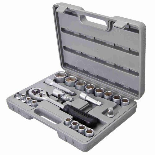 Набор инструментов, 21 предмет, головки 8-32 мм с карданным шарниром1/2 ЕРМАК, 1/5