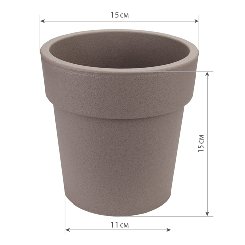 Кашпо 1.1 л IDEA ТУБУС М 3164, 150 мм, французский серый