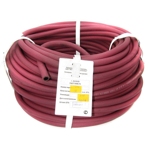 Шланг кислородный арм. нить d-9мм/50м, красный, пропан. , ацетил. , 1-9-0,63, Волгопромтранс, 1/1
