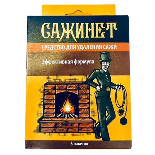 Средство для очистки дымоходов Сажинет, для удаления сажи из труб котлов, печей и каминов, в пакетах, 1/20