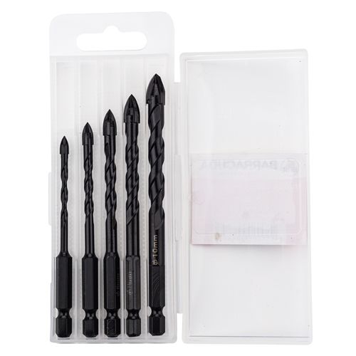 Набор сверл по керамике и стеклу （4-5-6-8-10mm） 5 шт шестигранный хвостовик Барракуда, 1/100