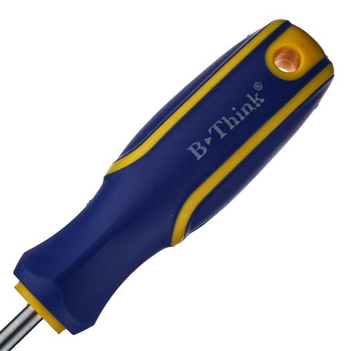 Отвертка крестообразная 6*125 мм ручка комбинированная пластик+резина, магнитный наконечник, 3/12/240