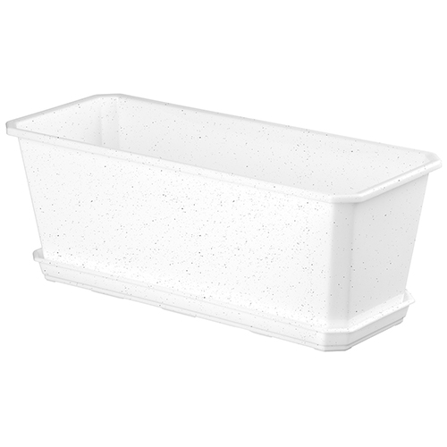 Ящик балконный Homver Basil 221600629/01, белый, 40 см