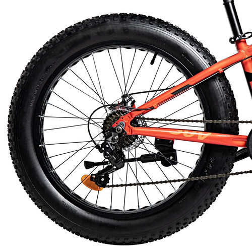 Велосипед NOVATRACK FATBIKE 24, SUV алюм.рама 13, терракот., 7-скор, TY200/TS38, диск.торм.STG