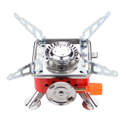 Плитка газовая с цанговым захватом, складная, с пьезоподжигом, 10*10*9 см, к баллону 202, 1/50