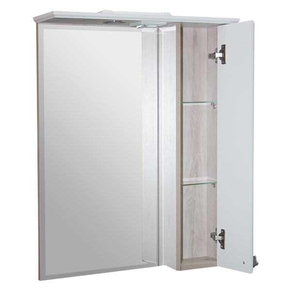 Зеркальный шкаф, ВЕРСАЛЬ-62, белое дерево правый с подсветкой, ПВХ