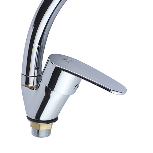 Смеситель для кухни DIKALAN E57031 высокий излив, крепление-гайка, 1/12