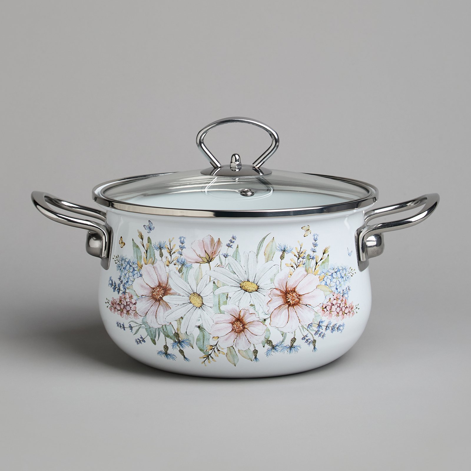 НАБОР КАСТРЮЛЬ AGNESS ЭМАЛИРОВАННЫХ СЕРИЯ, ДВОРЦОВЫЙ ПАРК, 4ПР. 2, 0Л И 2, 8Л, 18Х11СМ, 20Х12СМ