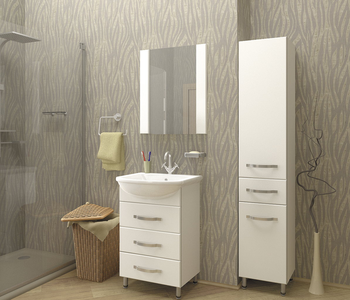 Зеркало, ДИАМАНТ 60, без подсветки, ПВХ