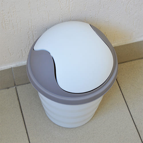 Контейнер для мусора 5.5 л Homver Rambai 221303421/03, круглый, светло-серый