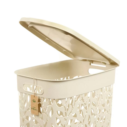 Корзина для белья 35 л IDEA ФЛОРА М 2620, белый ротанг