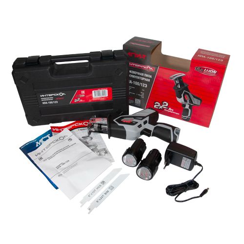 Пила электрическая, ножовочная, аккумуляторная НПА-100/12 Э, кейс, Интерскол