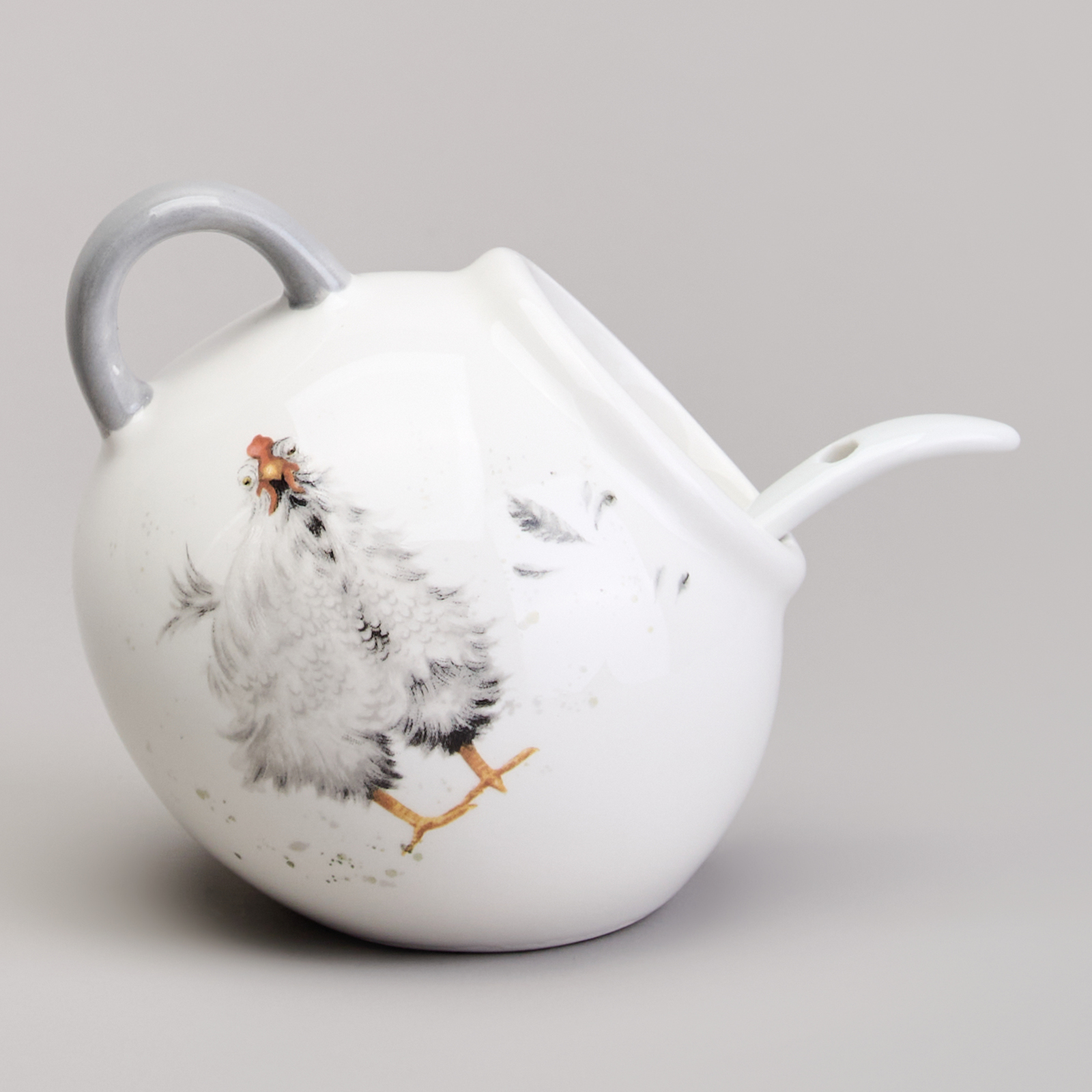 СОЛОНКА С ЛОЖКОЙ LEFARD, FUNNY HENS, 9*9, 5 СМ 150 МЛ, КОР=48ШТ.