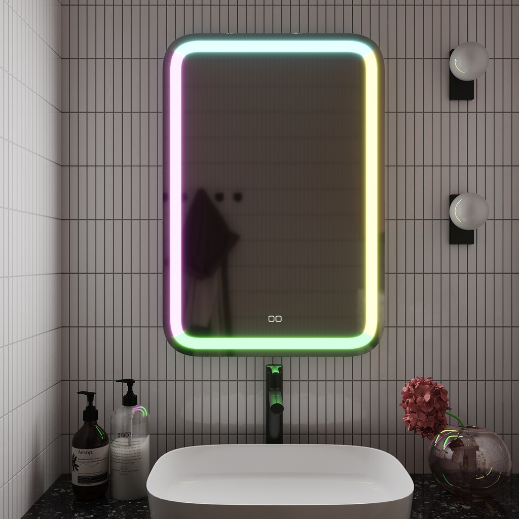 Зеркало MIXLINE, Мальта, RGB 550*800, ШВ сенсорный выключатель, МУЛЬТИ-ЦВЕТ