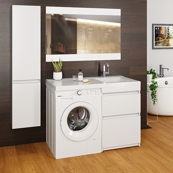 Тумба д/ванной, СОЗВЕЗДИЕ-56,  ОТДЕЛЬНО ПРИОБРЕТАЕТСЯ РАКОВИНА под рак.над ст.маш. БИЛЛ-120, MIXLINE унив, ПВХ, раковина в комплект не входит