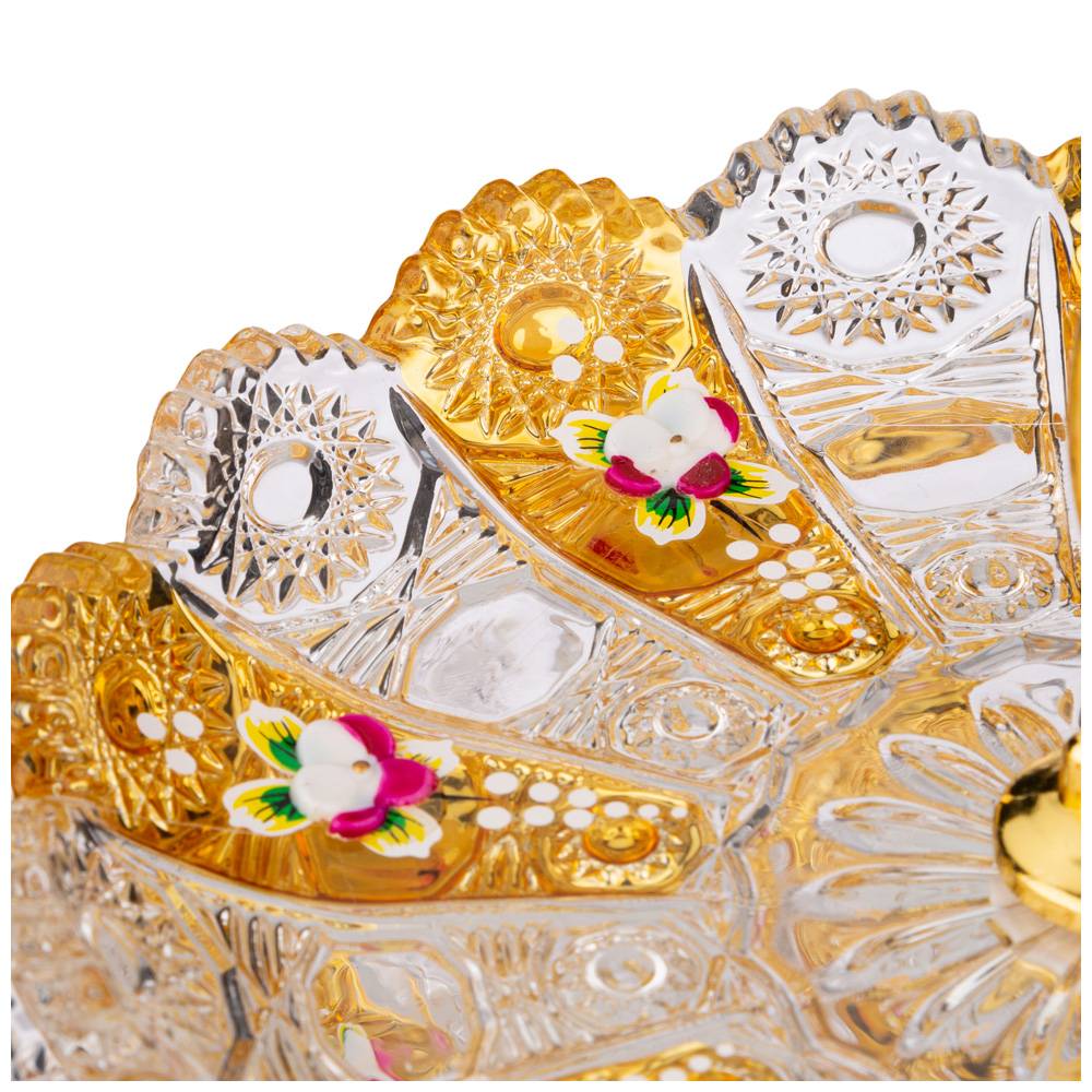 ФРУКТОВНИЦА 2-Х ЯРУСНАЯ, LEFARD GOLD GLASS, ДИАМЕТР=17/30 СМ. ВЫСОТА=28, 5 СМ., КОР=6ШТ.