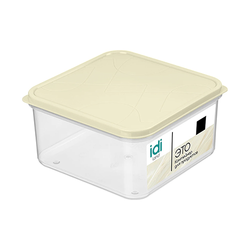 Контейнер для продуктов 0.7 л Homver Modena 221110125/01, квадратный, с гибкой крышкой, светло-бежевый