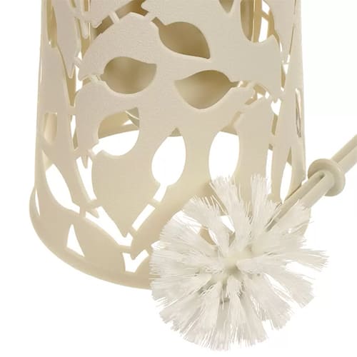 Ерш для туалета с подставкой ФЛОРА, белый ротанг, 1/12