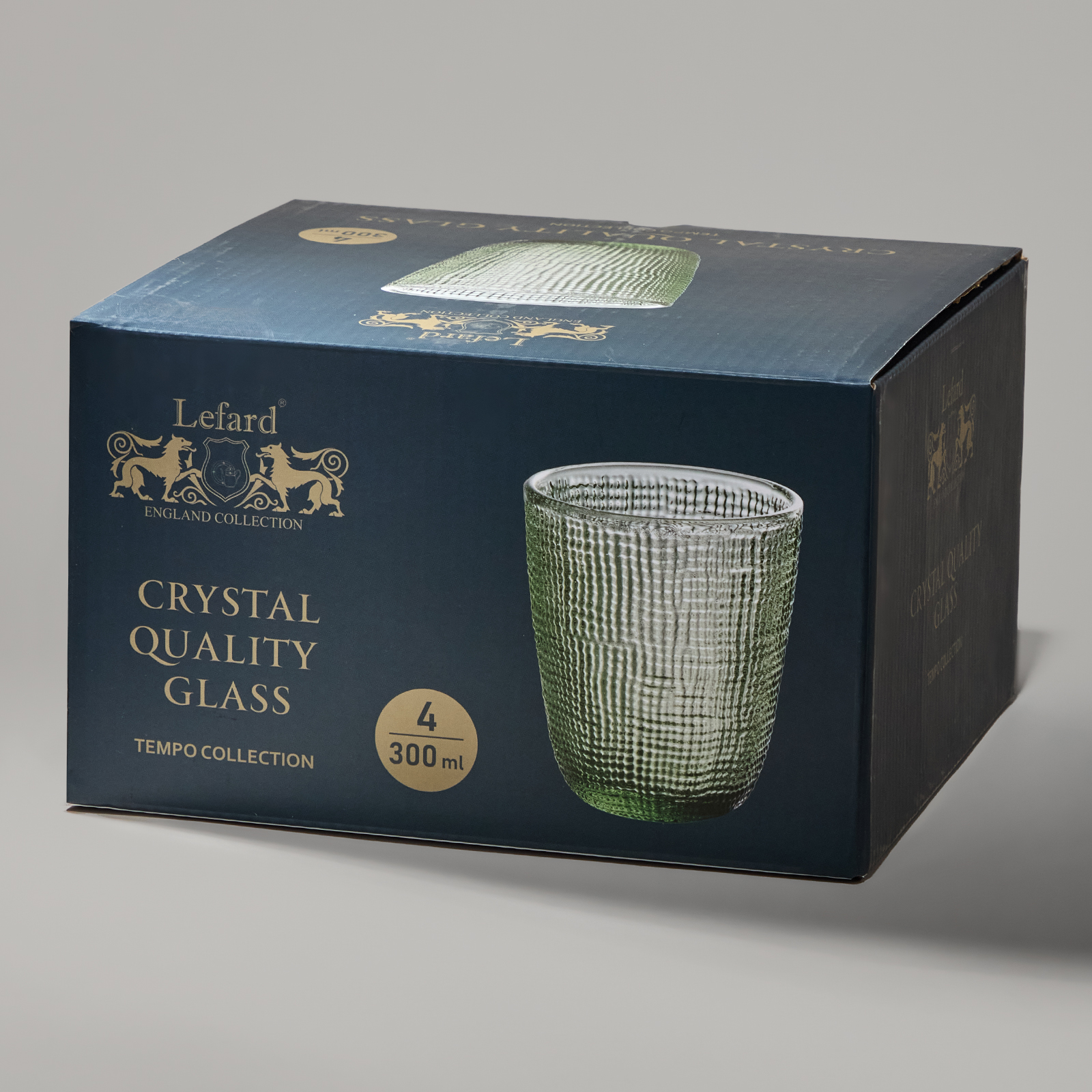 НАБОР СТАКАНОВ, TEMPO, GREEN 4 ШТ./300 МЛ