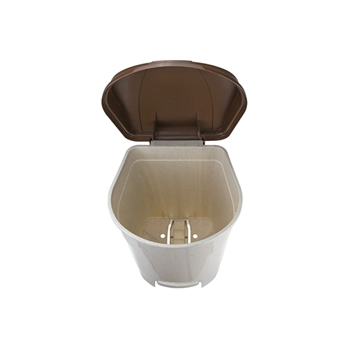 Контейнер для мусора с педалью 11 л IDEA М 2891, бежевый мрамор