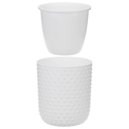 Кашпо 1.5 л IDEA БАБЛ М 3252, 155 мм, со вставкой, белое