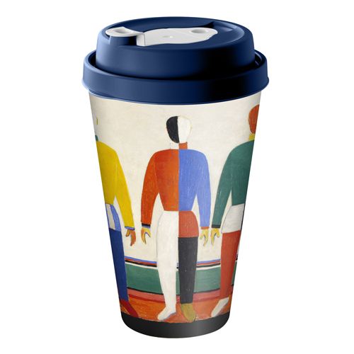 Стакан с крышкой 550 мл Homver 223134690/00, с клапаном, с декором Искусство микс