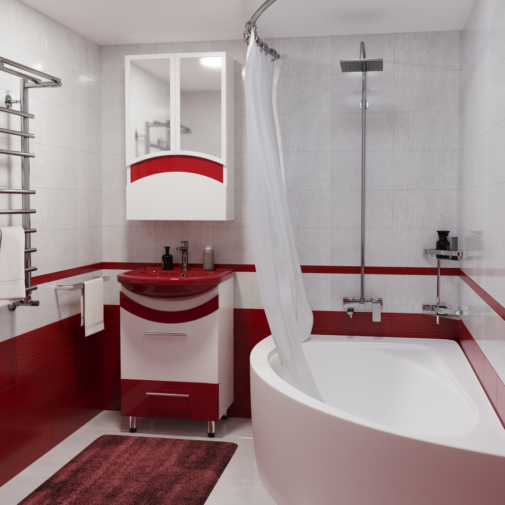 Тумба д/ванной, РАДУГА-52,  ОТДЕЛЬНО ПРИОБРЕТАЕТСЯ РАКОВИНА красная под раковину Альфана-52, ОК, раковина в комплект не входит