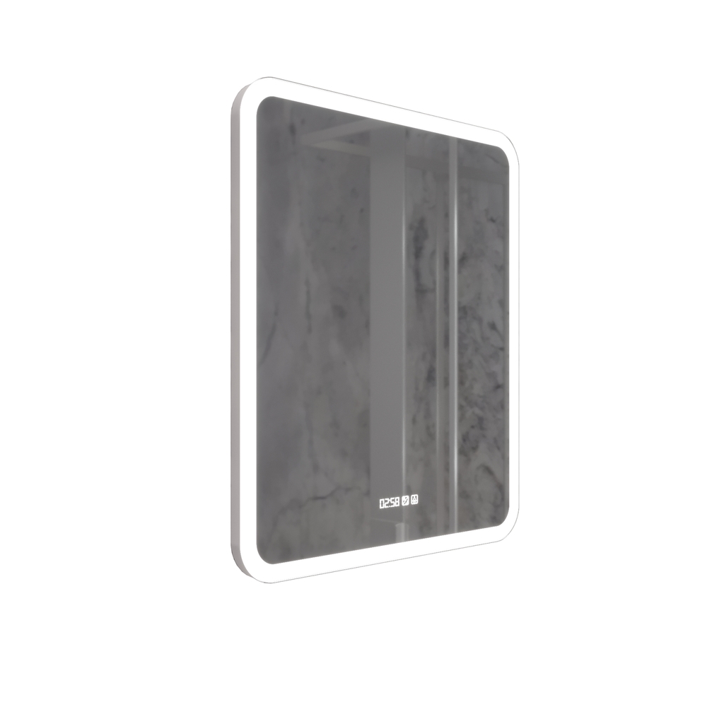 Зеркало MIXLINE, Стив-3, 600*700, ШВ сенсорный выключатель, часы + подогрев