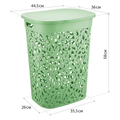 Корзина для белья 55 л IDEA ФЛОРА М 2621, мята