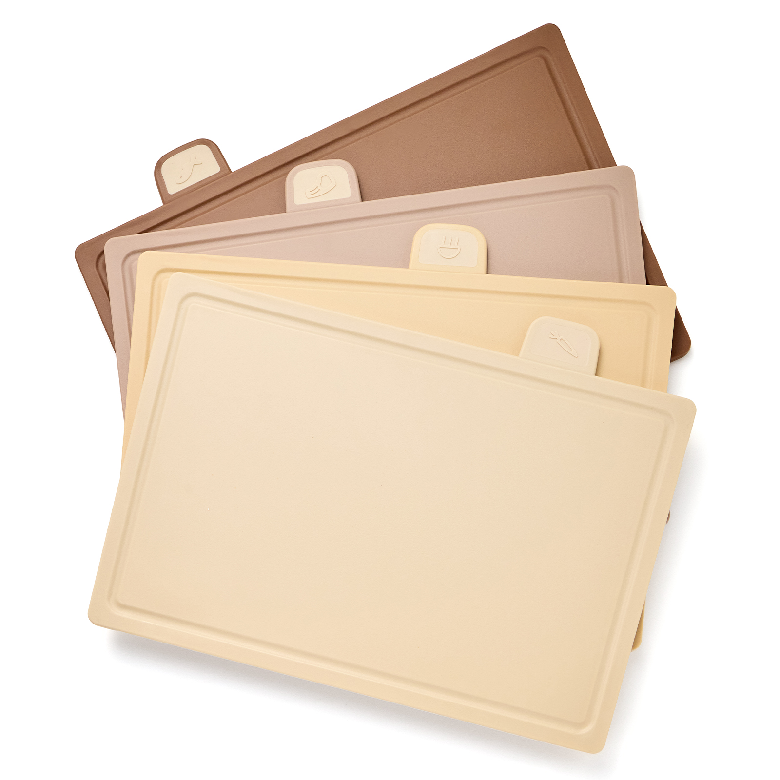 НАБОР AGNESS ИЗ 4 ДОСОК НА ПОДСТАВКЕ, ЦВЕТ: БЕЖЕВЫЙ