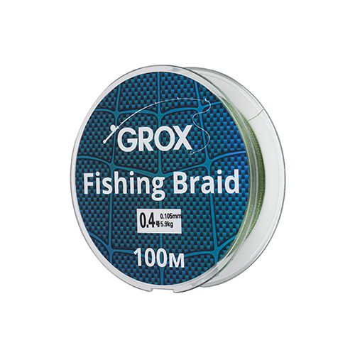 Плетенный шнур для рыбалки леска плетенка GROX 4X 0,10х100м 5,9кг, 1/300