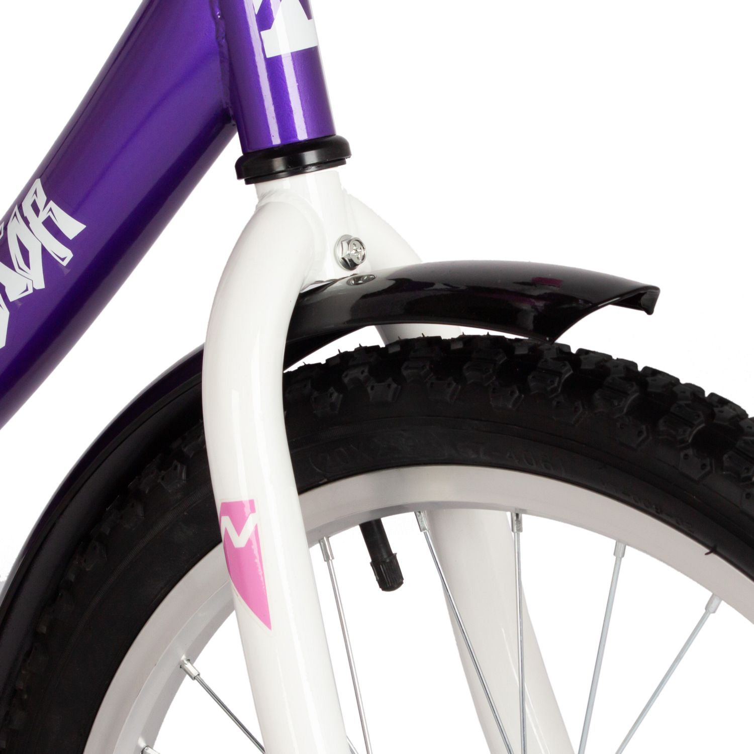 Велосипед NOVATRACK 20,  VECTOR, фиолетовый, тормоз нож., крылья и багажник чёрн., защита цепи