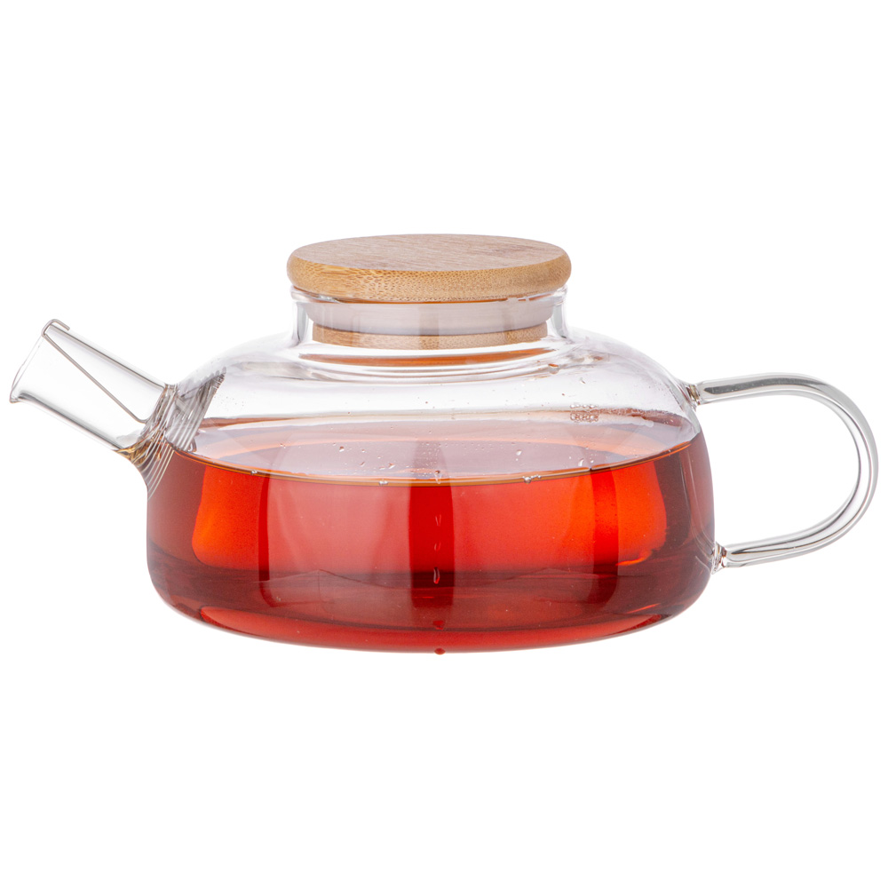 ЧАЙНИК ЗАВАРОЧНЫЙ 700 МЛ. С БАМБУКОВОЙ КРЫШКОЙ, КОР=24ШТ.