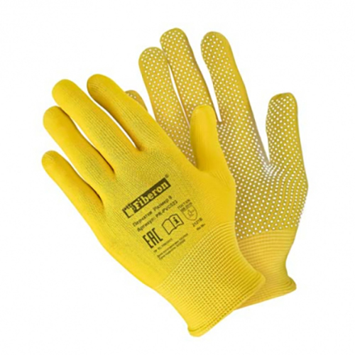 Перчатки садовые «ФЛОРИСТ МИКРОТАЧ», полиэстер 15 кл. вязки, ПВХ-точка, микс цветов, в и/у, 9, L, Nadzor, 12/120