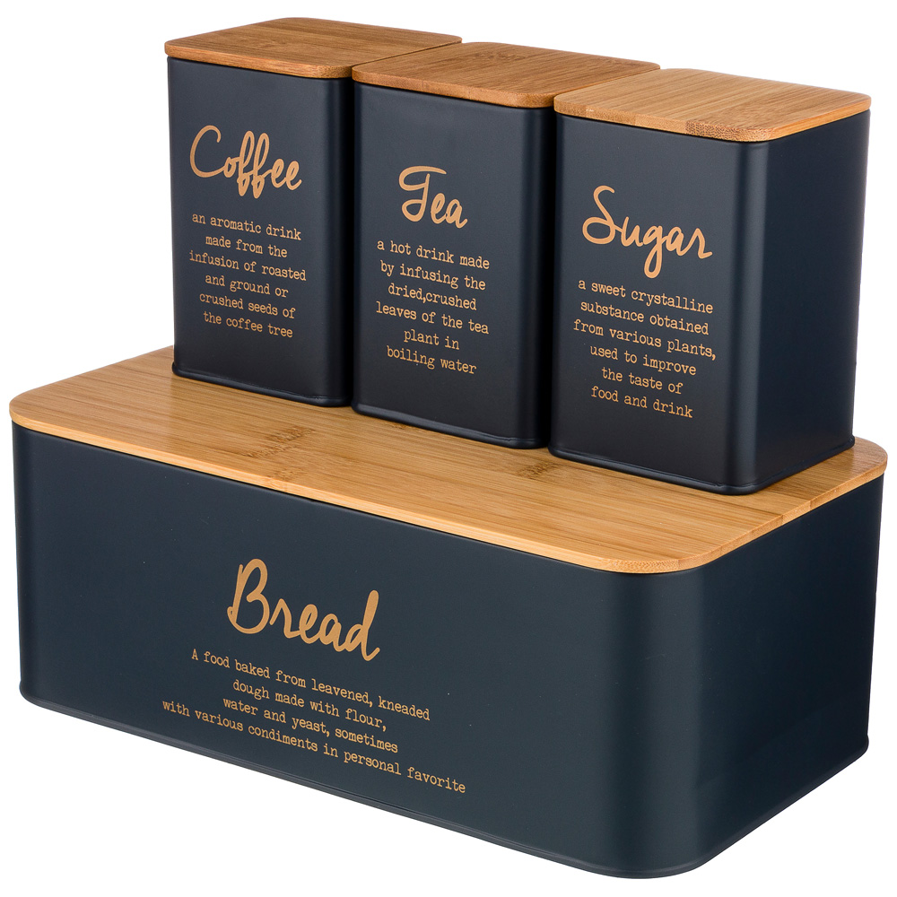 НАБОР ХЛЕБНИЦА 2 в 1 AGNESS, NAVY STYLE, 6 Л 34*18*12, 5 СМ, БАНКА ДЛЯ СЫПУЧИХ 1, 1 Л 10*10*14 СМ 3 ШТ