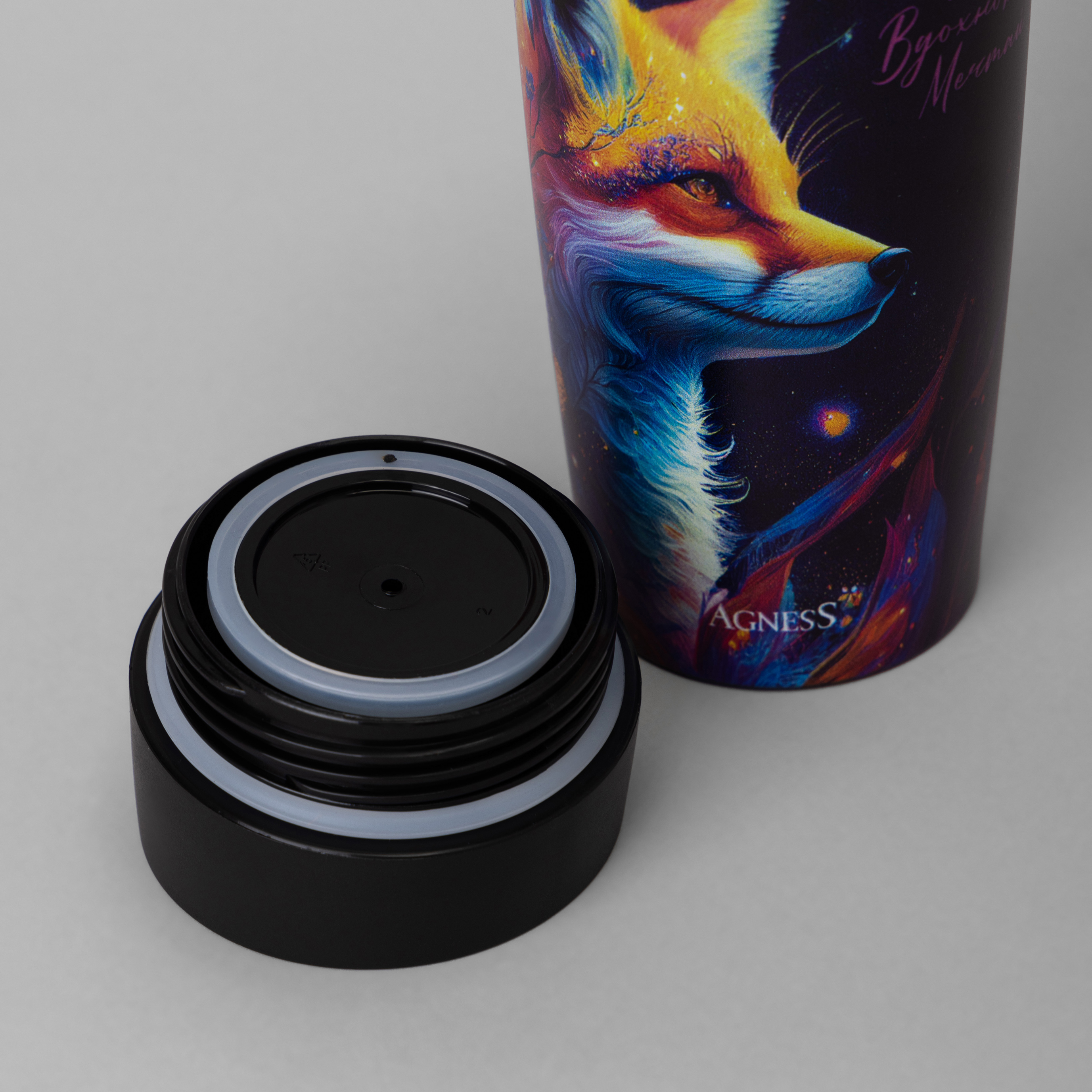 ТЕРМОКРУЖКА AGNESS, ЛИСА, 360МЛ