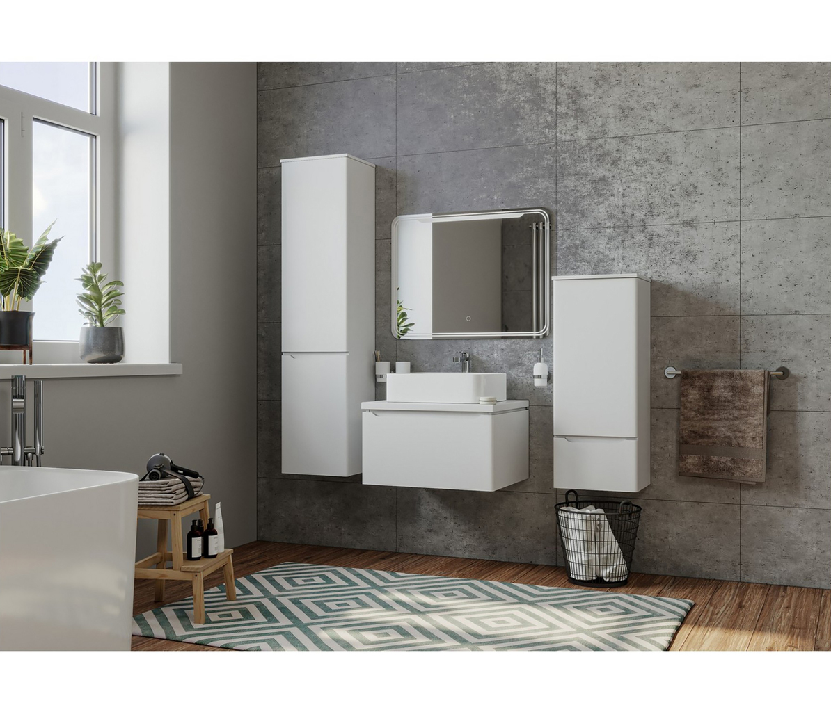 Зеркало, ВИКТОРИЯ, 800*800, ШВ сенсорный выкл, светодиодная подсветка