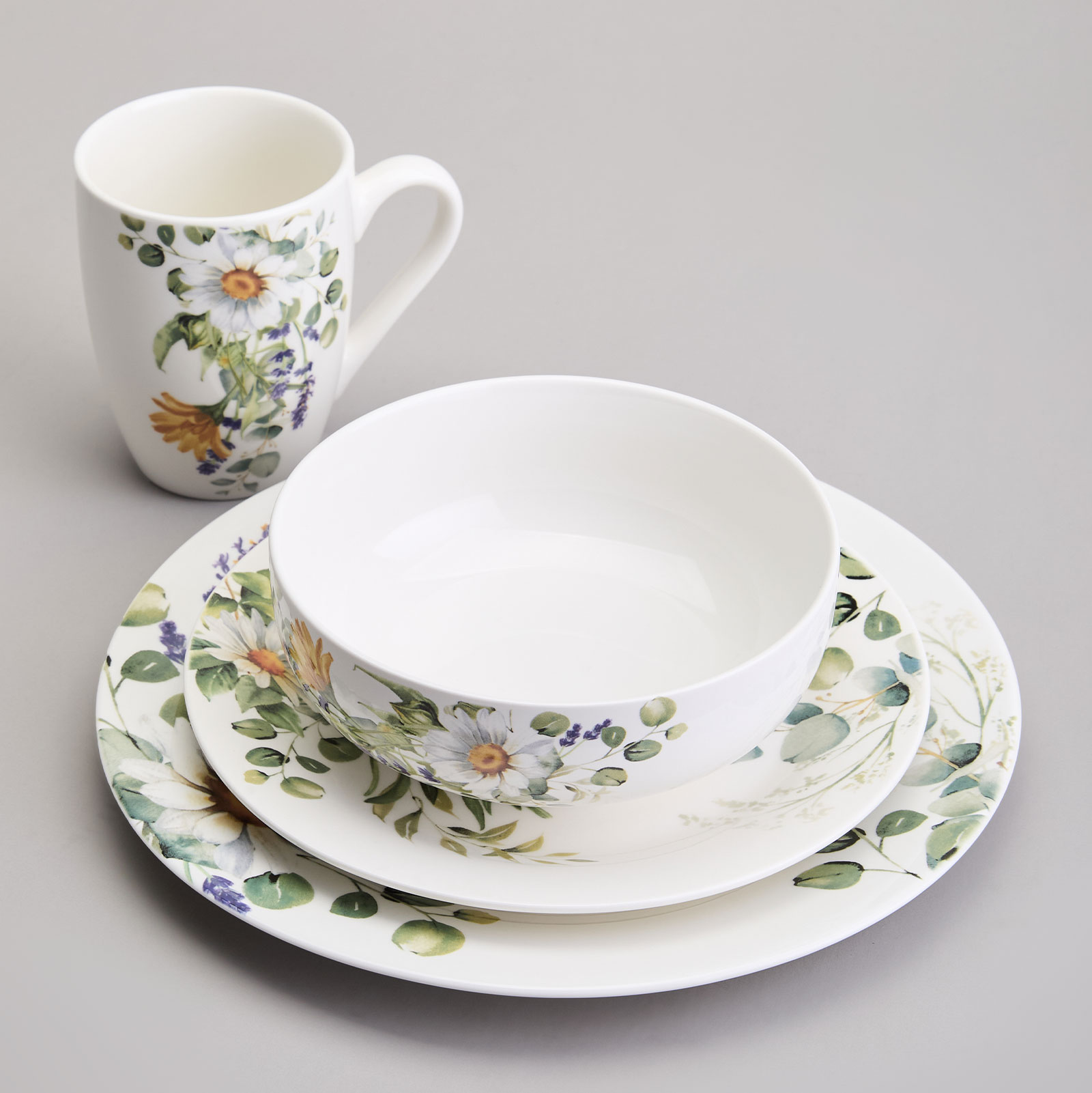 НАБОР ПОСУДЫ ОБЕДЕННЫЙ LEFARD, РОМАШКОВОЕ ПОЛЕ, НА 4 ПЕР. 16 ПР., КОР=2НАБ.