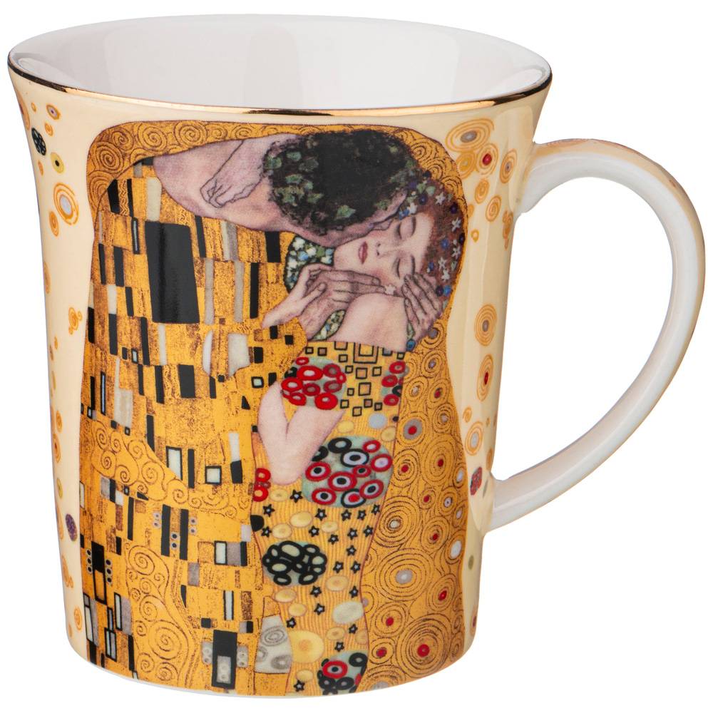 НАБОР КРУЖЕК LEFARD, ПОЦЕЛУЙ,  Г. КЛИМТ 2 ШТ. 420 МЛ, КРЕМОВАЯ, СЕРАЯ, КОР=24НАБ.