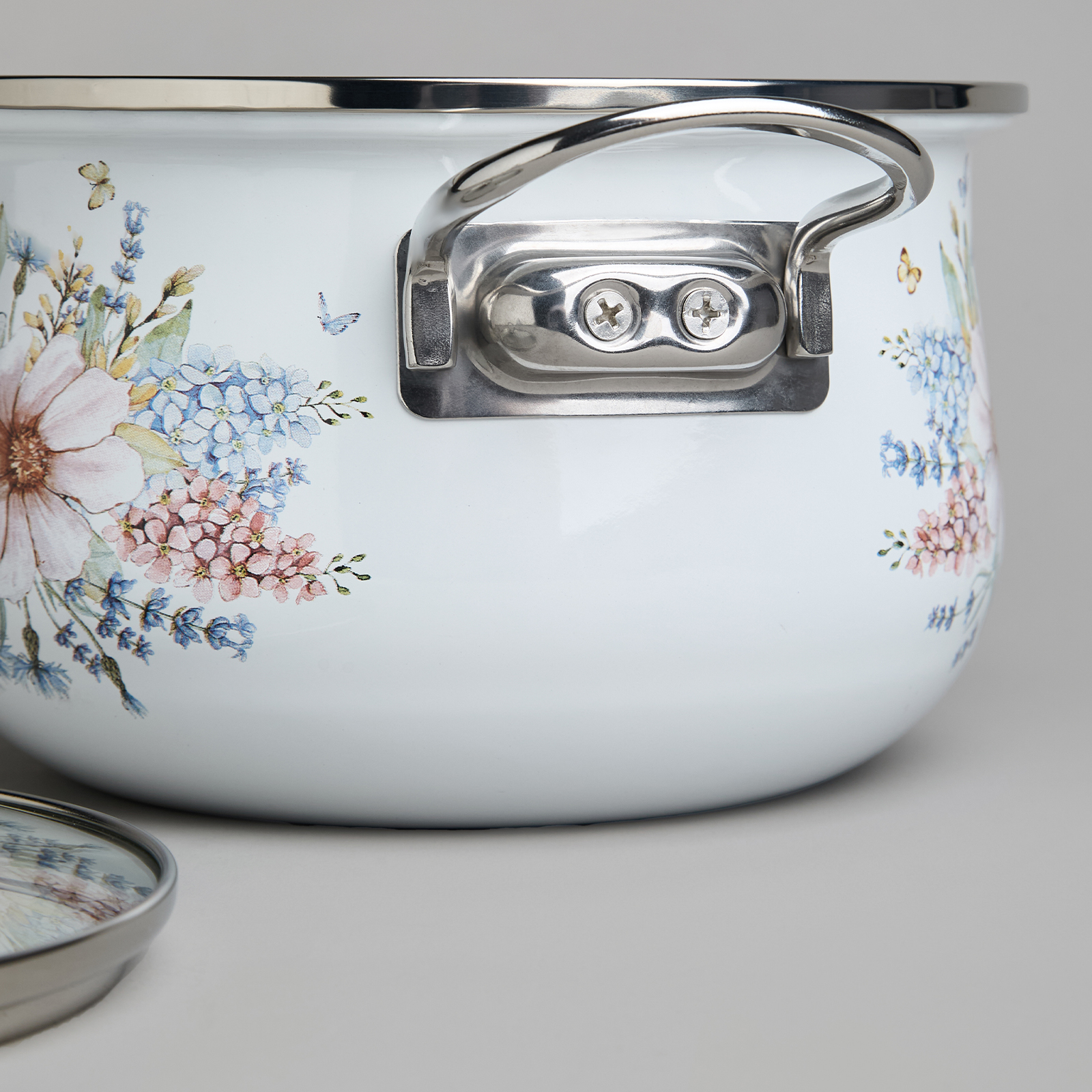 НАБОР КАСТРЮЛЬ AGNESS ЭМАЛИРОВАННЫХ СЕРИЯ, ДВОРЦОВЫЙ ПАРК, 4ПР. 2, 0Л И 2, 8Л, 18Х11СМ, 20Х12СМ