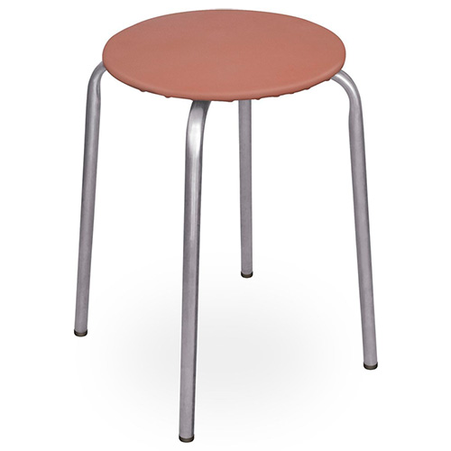 Табурет круглый коричневый с серыми ножками НИКА, 2/10