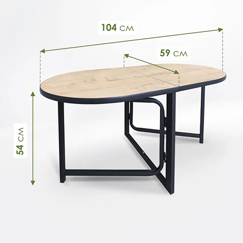Столик журнальный Джой раскладной овальный 540х590х1040 мм, дуб ирландский, LAKSI, 1/1