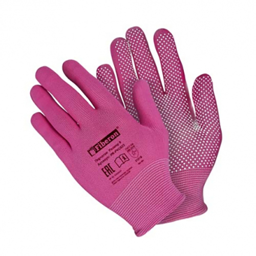 Перчатки садовые «ФЛОРИСТ МИКРОТАЧ», полиэстер 15 кл. вязки, ПВХ-точка, микс цветов, в и/у, 9, L, Nadzor, 12/120