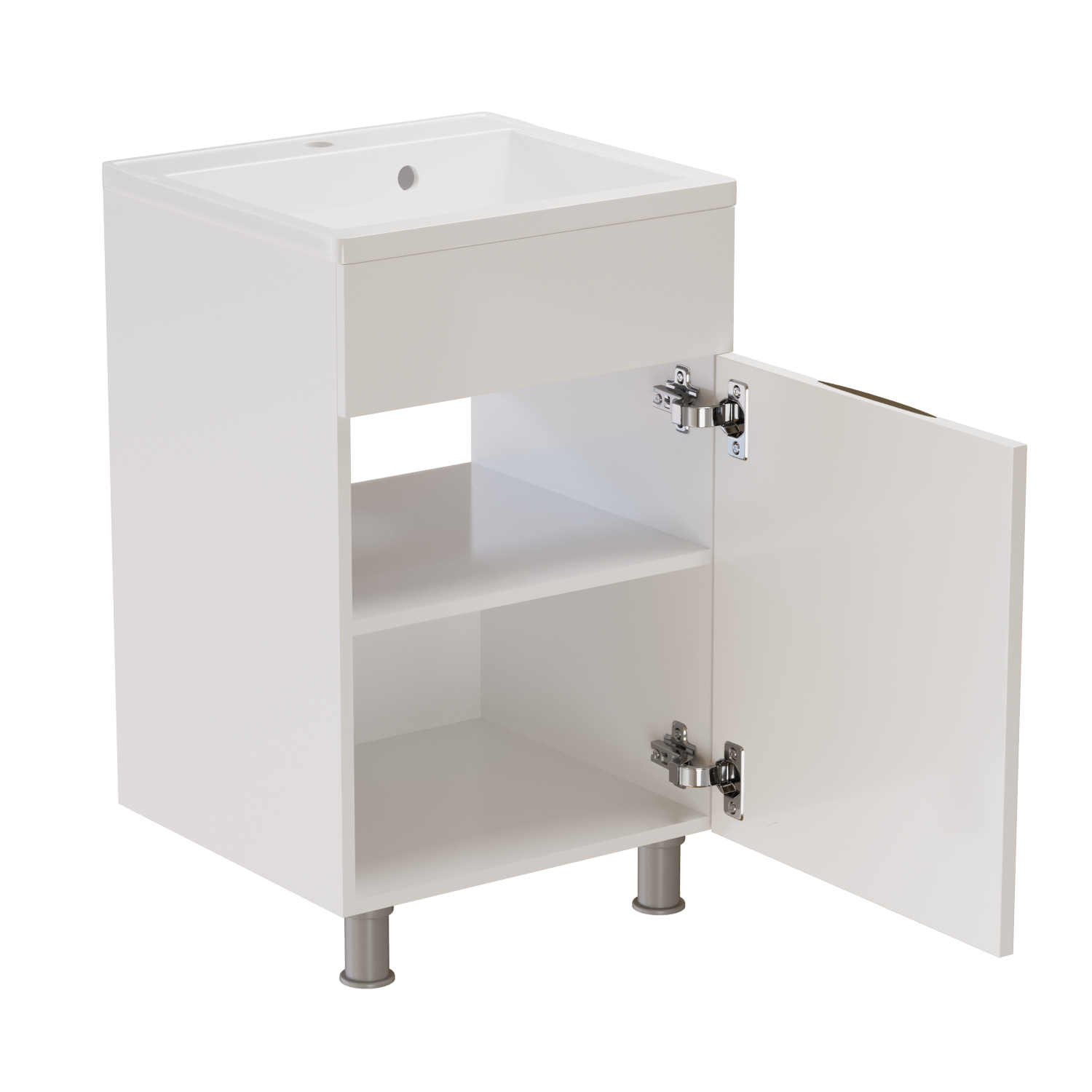 Тумба д/ванной, ЭТЬЕН-50,  ОТДЕЛЬНО ПРИОБРЕТАЕТСЯ РАКОВИНА под раковину Roma 50, Paola /РИМ 50, MIXLINE, ПВХ, раковина в комплект не входит