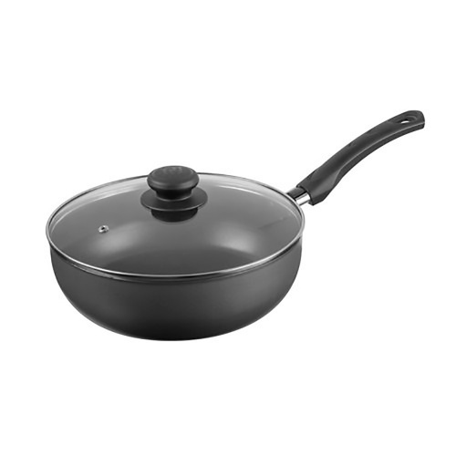 Сотейник 240мм с ручкой, стеклянная крышка, антипригарное покрытие, БЕЛАЯ КАЛИТВА, 1/4