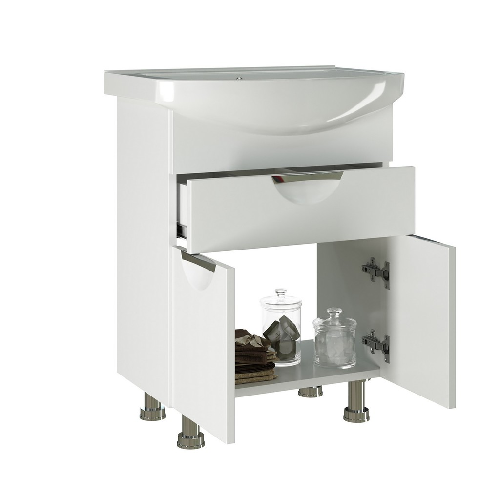 Тумба д/ванной, ЭТЬЕН-65,  ОТДЕЛЬНО ПРИОБРЕТАЕТСЯ РАКОВИНА под раковину, Best-65, Sanita Lux, ПВХ, раковина в комплект не входит